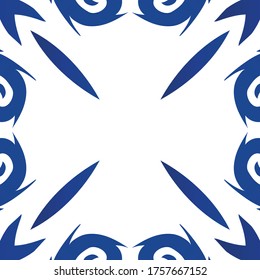 Antique azulejo tiles patchwork. Minimal design. Vector seamless pattern elements. Blue spain and portuguese decor for bags, smartphone cases, T-shirts, linens or scrapbooking.