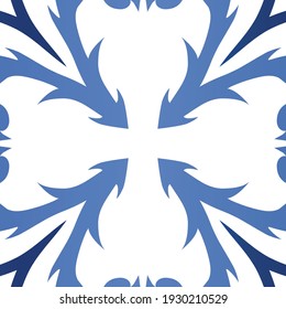 Baldosas de azulejos antiguos. Diseño mínimo. Concepto de patrón sin fisuras de vectores. España azul y decoración portuguesa para bolsas, estuches para smartphones, camisetas, ropa de cama o scrapbooking.