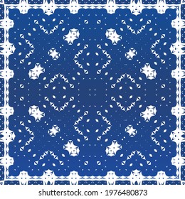 Antique azulejo tiles patchwork. Minimal design. Vector seamless pattern watercolor. Blue spain and portuguese decor for bags, smartphone cases, T-shirts, linens or scrapbooking.