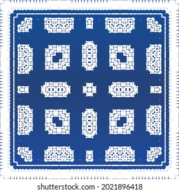Baldosas de azulejos antiguos. Diseño mínimo. acuarela de patrón sin fisuras vectorial. España azul y decoración portuguesa para bolsas, estuches para smartphones, camisetas, ropa de cama o scrapbooking.