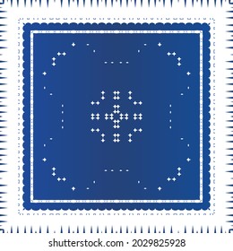 Antique azulejo tiles patchwork. Minimal design. Vector seamless pattern watercolor. Blue spain and portuguese decor for bags, smartphone cases, T-shirts, linens or scrapbooking.