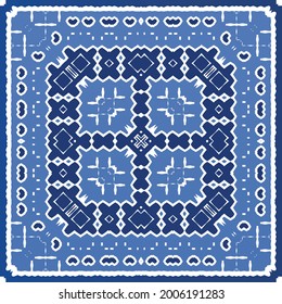 Baldosas de azulejos antiguos. Diseño moderno. Textura de patrón sin fisuras del vector. España azul y decoración portuguesa para bolsas, estuches para smartphones, camisetas, ropa de cama o scrapbooking.