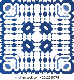 Antique azulejo tiles patchwork. Modern design. Vector seamless pattern texture. Blue spain and portuguese decor for bags, smartphone cases, T-shirts, linens or scrapbooking.