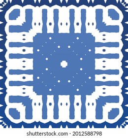 Baldosas de azulejos antiguos. Diseño moderno. Textura de patrón sin fisuras del vector. España azul y decoración portuguesa para bolsas, estuches para smartphones, camisetas, ropa de cama o scrapbooking.
