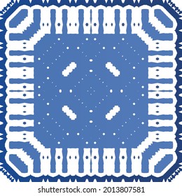 Baldosas de azulejos antiguos. Diseño moderno. Textura de patrón sin fisuras del vector. España azul y decoración portuguesa para bolsas, estuches para smartphones, camisetas, ropa de cama o scrapbooking.