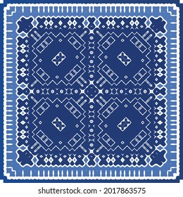 Antique azulejo tiles patchwork. Modern design. Vector seamless pattern texture. Blue spain and portuguese decor for bags, smartphone cases, T-shirts, linens or scrapbooking.