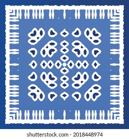 Baldosas de azulejos antiguos. Diseño moderno. Textura de patrón sin fisuras del vector. España azul y decoración portuguesa para bolsas, estuches para smartphones, camisetas, ropa de cama o scrapbooking.