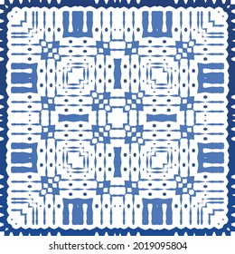 Baldosas de azulejos antiguos. Diseño moderno. Textura de patrón sin fisuras del vector. España azul y decoración portuguesa para bolsas, estuches para smartphones, camisetas, ropa de cama o scrapbooking.