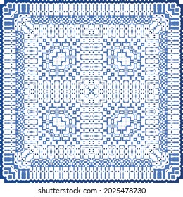 Baldosas de azulejos antiguos. Diseño moderno. Textura de patrón sin fisuras del vector. España azul y decoración portuguesa para bolsas, estuches para smartphones, camisetas, ropa de cama o scrapbooking.