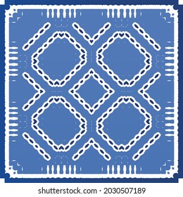 Antique azulejo tiles patchwork. Modern design. Vector seamless pattern texture. Blue spain and portuguese decor for bags, smartphone cases, T-shirts, linens or scrapbooking.
