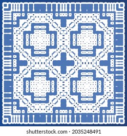 Baldosas de azulejos antiguos. Diseño moderno. Textura de patrón sin fisuras del vector. España azul y decoración portuguesa para bolsas, estuches para smartphones, camisetas, ropa de cama o scrapbooking.
