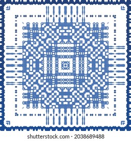 Fliesen-Fliesen-Fliesen aus antiker Azulejo-Zeit. Modernes Design. Vektornahtlose Muster-Textur. Blauer Spain und portugiesisches Dekor für Taschen, Smartphone-Kisten, T-Shirts, Bettwäsche oder Scrapbooking.