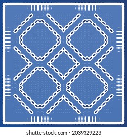 Fliesen-Fliesen-Fliesen aus antiker Azulejo-Zeit. Modernes Design. Vektornahtlose Muster-Textur. Blauer Spain und portugiesisches Dekor für Taschen, Smartphone-Kisten, T-Shirts, Bettwäsche oder Scrapbooking.