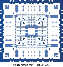 Baldosas de azulejos antiguos. Diseño moderno. Textura de patrón sin fisuras del vector. España azul y decoración portuguesa para bolsas, estuches para smartphones, camisetas, ropa de cama o scrapbooking.