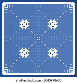 Fliesen-Fliesen-Fliesen aus antiker Azulejo-Zeit. Modernes Design. Vektornahtlose Muster-Textur. Blauer Spain und portugiesisches Dekor für Taschen, Smartphone-Kisten, T-Shirts, Bettwäsche oder Scrapbooking.