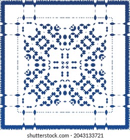 Baldosas de azulejos antiguos. Diseño moderno. Textura de patrón sin fisuras del vector. España azul y decoración portuguesa para bolsas, estuches para smartphones, camisetas, ropa de cama o scrapbooking.