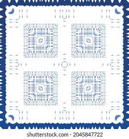 Fliesen-Fliesen-Fliesen aus antiker Azulejo-Zeit. Modernes Design. Vektornahtlose Muster-Textur. Blauer Spain und portugiesisches Dekor für Taschen, Smartphone-Kisten, T-Shirts, Bettwäsche oder Scrapbooking.