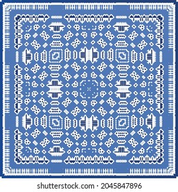 Antique azulejo tiles patchwork. Modern design. Vector seamless pattern texture. Blue spain and portuguese decor for bags, smartphone cases, T-shirts, linens or scrapbooking.