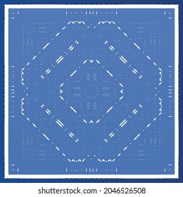 Antique azulejo tiles patchwork. Modern design. Vector seamless pattern texture. Blue spain and portuguese decor for bags, smartphone cases, T-shirts, linens or scrapbooking.