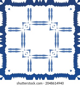 Antique azulejo tiles patchwork. Modern design. Vector seamless pattern texture. Blue spain and portuguese decor for bags, smartphone cases, T-shirts, linens or scrapbooking.