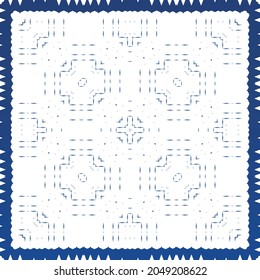 Baldosas de azulejos antiguos. Diseño moderno. Textura de patrón sin fisuras del vector. España azul y decoración portuguesa para bolsas, estuches para smartphones, camisetas, ropa de cama o scrapbooking.