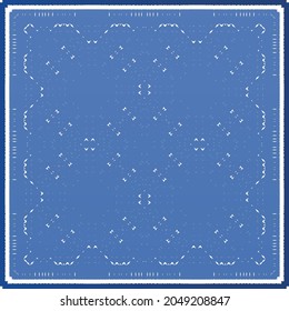 Antique azulejo tiles patchwork. Modern design. Vector seamless pattern texture. Blue spain and portuguese decor for bags, smartphone cases, T-shirts, linens or scrapbooking.