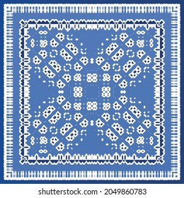 Antique azulejo tiles patchwork. Modern design. Vector seamless pattern texture. Blue spain and portuguese decor for bags, smartphone cases, T-shirts, linens or scrapbooking.