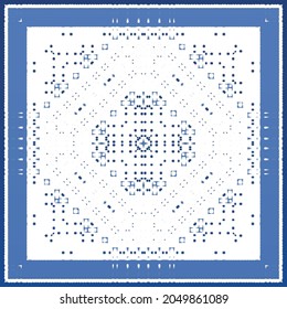 Antique azulejo tiles patchwork. Modern design. Vector seamless pattern texture. Blue spain and portuguese decor for bags, smartphone cases, T-shirts, linens or scrapbooking.