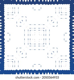 Antique azulejo tiles patchwork. Modern design. Vector seamless pattern texture. Blue spain and portuguese decor for bags, smartphone cases, T-shirts, linens or scrapbooking.