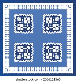 Antique azulejo tiles patchwork. Modern design. Vector seamless pattern texture. Blue spain and portuguese decor for bags, smartphone cases, T-shirts, linens or scrapbooking.