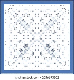 Fliesen-Fliesen-Fliesen aus antiker Azulejo-Zeit. Modernes Design. Vektornahtlose Muster-Textur. Blauer Spain und portugiesisches Dekor für Taschen, Smartphone-Kisten, T-Shirts, Bettwäsche oder Scrapbooking.