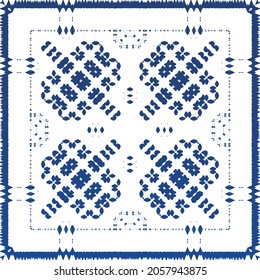 Baldosas de azulejos antiguos. Diseño moderno. Textura de patrón sin fisuras del vector. España azul y decoración portuguesa para bolsas, estuches para smartphones, camisetas, ropa de cama o scrapbooking.