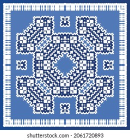 Baldosas de azulejos antiguos. Diseño moderno. Textura de patrón sin fisuras del vector. España azul y decoración portuguesa para bolsas, estuches para smartphones, camisetas, ropa de cama o scrapbooking.
