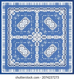 Antique azulejo tiles patchwork. Modern design. Vector seamless pattern texture. Blue spain and portuguese decor for bags, smartphone cases, T-shirts, linens or scrapbooking.