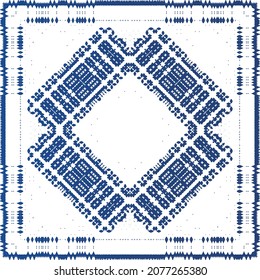 Antique azulejo tiles patchwork. Modern design. Vector seamless pattern texture. Blue spain and portuguese decor for bags, smartphone cases, T-shirts, linens or scrapbooking.