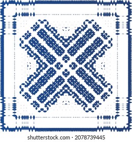 Fliesen-Fliesen-Fliesen aus antiker Azulejo-Zeit. Modernes Design. Vektornahtlose Muster-Textur. Blauer Spain und portugiesisches Dekor für Taschen, Smartphone-Kisten, T-Shirts, Bettwäsche oder Scrapbooking.
