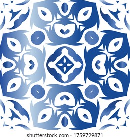 Baldosas de azulejos antiguos. Diseño original. Ilustración de patrones sin fisuras del vector. España azul y decoración portuguesa para bolsas, estuches para smartphones, camisetas, ropa de cama o scrapbooking.