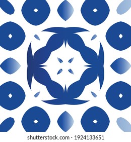 Antique azulejo tiles patchwork. Original design. Vector seamless pattern texture. Blue spain and portuguese decor for bags, smartphone cases, T-shirts, linens or scrapbooking.