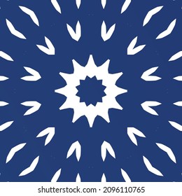 Antique azulejo tiles patchwork. Original design. Vector seamless pattern theme. Blue spain and portuguese decor for bags, smartphone cases, T-shirts, linens or scrapbooking.