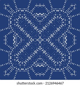 Antique azulejo tiles patchwork. Original design. Vector seamless pattern theme. Blue spain and portuguese decor for bags, smartphone cases, T-shirts, linens or scrapbooking.