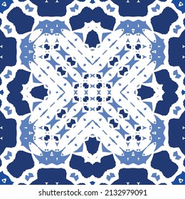 Baldosas de azulejos antiguos. Diseño original. Tema del patrón sin fisuras del vector. España azul y decoración portuguesa para bolsas, estuches para smartphones, camisetas, ropa de cama o scrapbooking.
