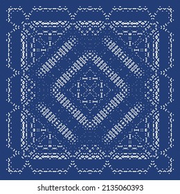 Antique azulejo tiles patchwork. Original design. Vector seamless pattern theme. Blue spain and portuguese decor for bags, smartphone cases, T-shirts, linens or scrapbooking.