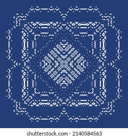 Antique azulejo tiles patchwork. Original design. Vector seamless pattern theme. Blue spain and portuguese decor for bags, smartphone cases, T-shirts, linens or scrapbooking.