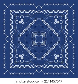 Antique azulejo tiles patchwork. Original design. Vector seamless pattern theme. Blue spain and portuguese decor for bags, smartphone cases, T-shirts, linens or scrapbooking.