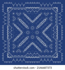Fliesen-Fliesen-Fliesen aus antiker Azulejo-Zeit. Originelles Design. Vektornahtloses Musterthema. Blauer Spain und portugiesisches Dekor für Taschen, Smartphone-Kisten, T-Shirts, Bettwäsche oder Scrapbooking.