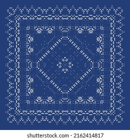 Antique azulejo tiles patchwork. Original design. Vector seamless pattern theme. Blue spain and portuguese decor for bags, smartphone cases, T-shirts, linens or scrapbooking.