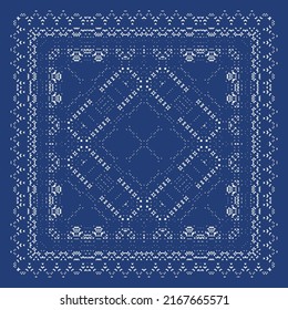 Antique azulejo tiles patchwork. Original design. Vector seamless pattern theme. Blue spain and portuguese decor for bags, smartphone cases, T-shirts, linens or scrapbooking.