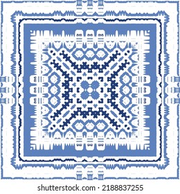Antique azulejo tiles patchwork. Original design. Vector seamless pattern theme. Blue spain and portuguese decor for bags, smartphone cases, T-shirts, linens or scrapbooking.