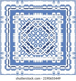 Antique azulejo tiles patchwork. Original design. Vector seamless pattern theme. Blue spain and portuguese decor for bags, smartphone cases, T-shirts, linens or scrapbooking.