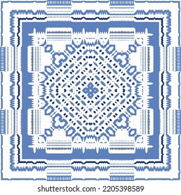 Fliesen-Fliesen-Fliesen aus antiker Azulejo-Zeit. Originelles Design. Vektornahtloses Musterthema. Blauer Spain und portugiesisches Dekor für Taschen, Smartphone-Kisten, T-Shirts, Bettwäsche oder Scrapbooking.